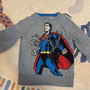 GAP Light Gray Sweater with Superhero Design